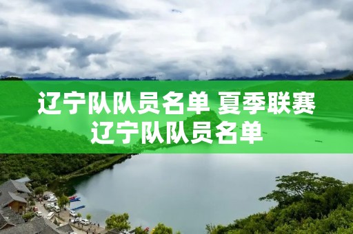 辽宁队队员名单 夏季联赛辽宁队队员名单