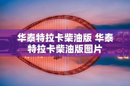 华泰特拉卡柴油版 华泰特拉卡柴油版图片
