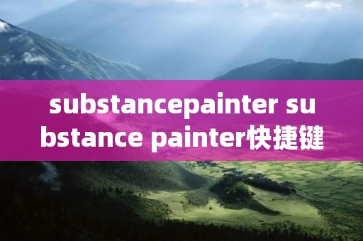 substancepainter substance painter快捷键