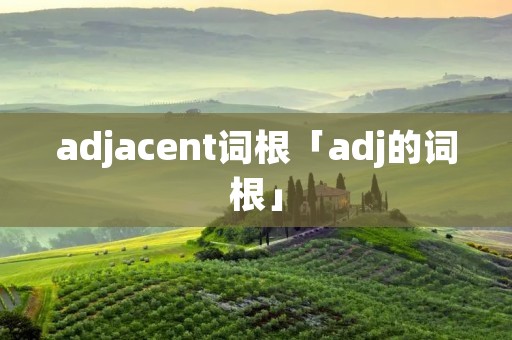 adjacent词根「adj的词根」