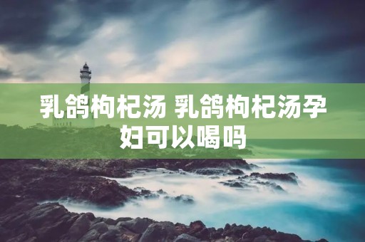 乳鸽枸杞汤 乳鸽枸杞汤孕妇可以喝吗