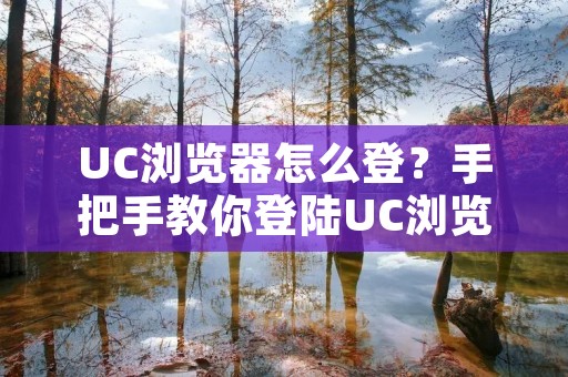 UC浏览器怎么登?手把手教你登陆UC浏览器