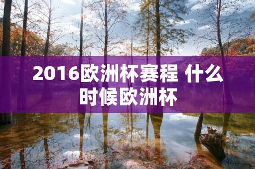 2016欧洲杯赛程 什么时候欧洲杯 2016欧洲杯赛程 什么时候欧洲杯