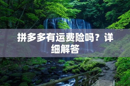 拼多多有运费险吗?详细解答