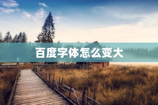 百度字体怎么变大:让阅读更加舒适