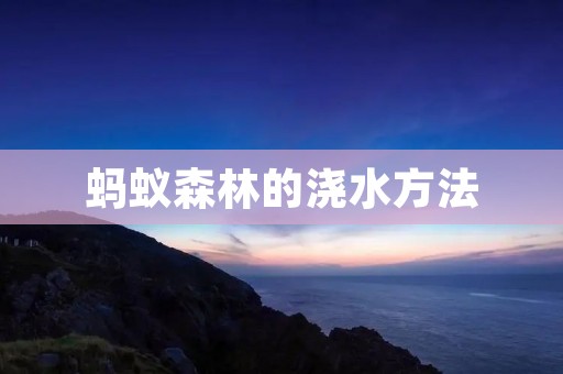 蚂蚁森林的浇水方法