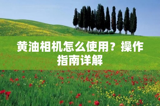 黄油相机怎么使用?操作指南详解