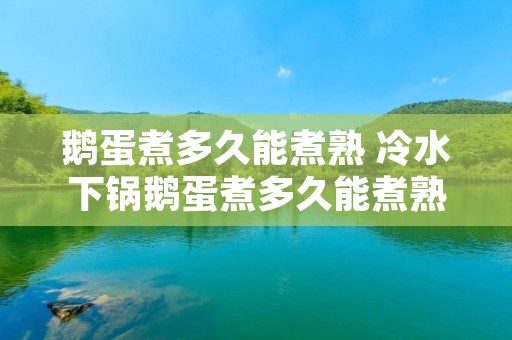 鹅蛋煮多久能煮熟 冷水下锅鹅蛋煮多久能煮熟