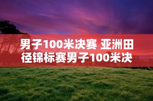 男子100米决赛 亚洲田径锦标赛男子100米决赛 男子100米决赛 亚洲田径锦标赛男子100米决赛