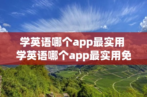 学英语哪个app最实用 学英语哪个app最实用免费