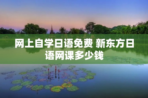 网上自学日语免费 新东方日语网课多少钱