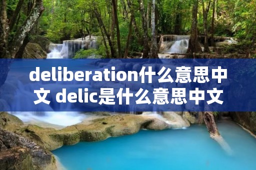 deliberation什么意思中文 delic是什么意思中文