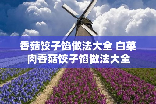 香菇饺子馅做法大全 白菜肉香菇饺子馅做法大全