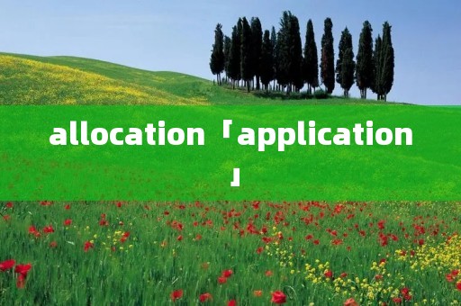 allocation「application」