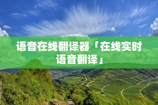 语音在线翻译器「在线实时语音翻译」 语音在线翻译器「在线实时语音翻译」
