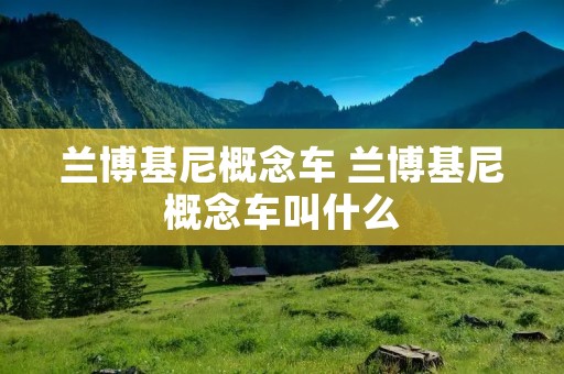 兰博基尼概念车 兰博基尼概念车叫什么 兰博基尼概念车 兰博基尼概念车叫什么