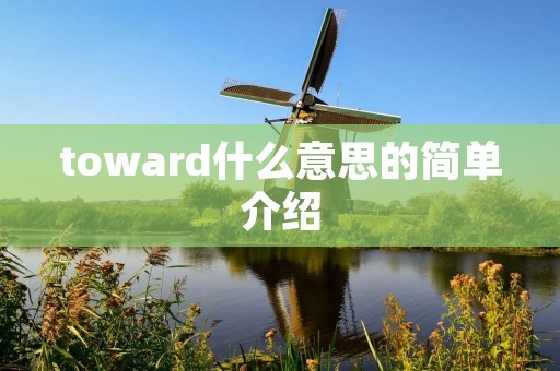 toward什么意思的简单介绍 toward什么意思的简单介绍