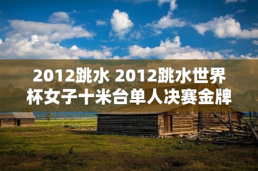 2012跳水 2012跳水世界杯女子十米台单人决赛金牌陈若琳