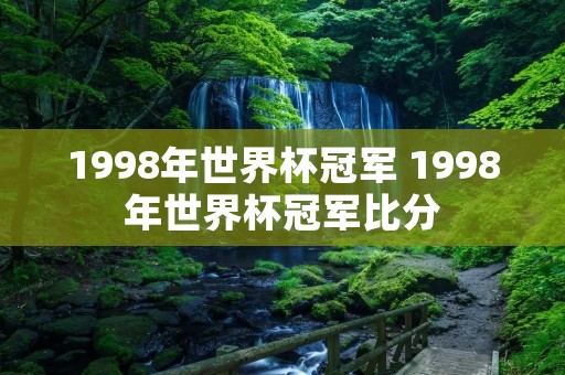 1998年世界杯冠军 1998年世界杯冠军比分