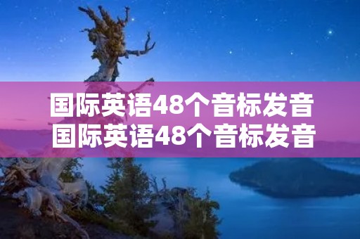 国际英语48个音标发音 国际英语48个音标发音表