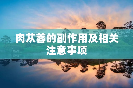 肉苁蓉的副作用及相关注意事项