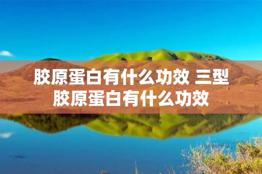 胶原蛋白有什么功效 三型胶原蛋白有什么功效