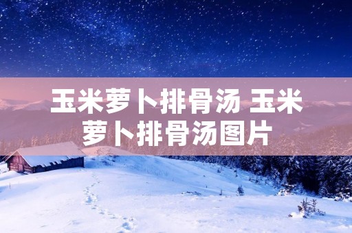 玉米萝卜排骨汤 玉米萝卜排骨汤图片