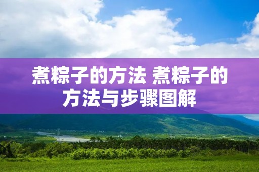 煮粽子的方法 煮粽子的方法与步骤图解