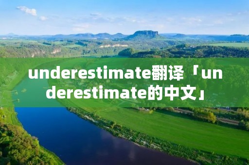underestimate翻译「underestimate的中文」