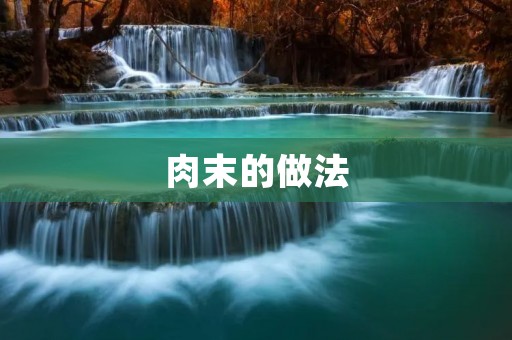 肉末的做法:美味香浓的家常佳肴 肉末的做法:美味香浓的家常佳肴