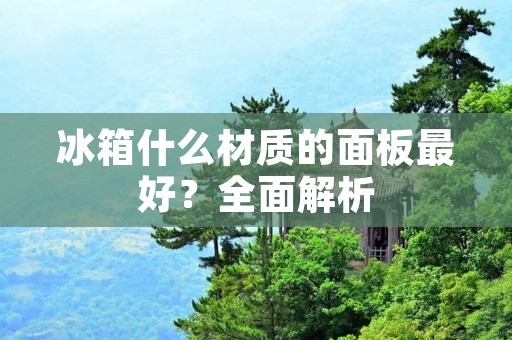 冰箱什么材质的面板最好?全面解析 冰箱什么材质的面板最好?全面解析