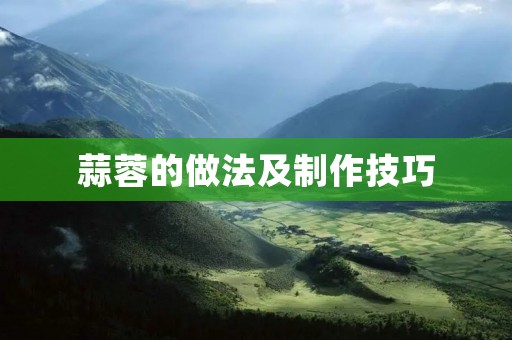 蒜蓉的做法及制作技巧