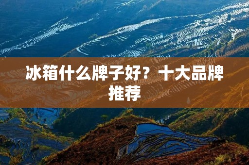 冰箱什么牌子好？十大品牌推荐