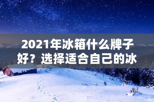 2021年冰箱什么牌子好？选择适合自己的冰箱品牌是每个家庭都需要面对的问题。在如今市场上，冰箱品牌众多，如何选择一款性能优良、耐用可靠的冰箱成为了消费者关注的焦点。本文将详细介绍2021年冰箱市场上几个值得关注的品牌，帮助消费者做出明智的购买决策。