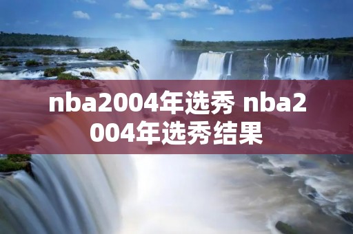 nba2004年选秀 nba2004年选秀结果 nba2004年选秀 nba2004年选秀结果