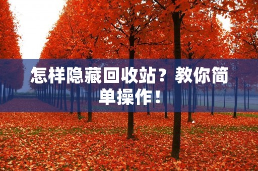 怎样隐藏回收站？教你简单操作！