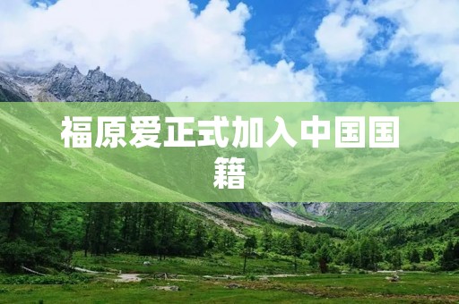 福原爱正式加入中国国籍:一个跨国乒乓球明星的故事 福原爱正式加入中国国籍:一个跨国乒乓球明星的故事