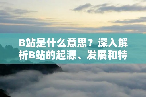 B站是什么意思？深入解析B站的起源、发展和特点