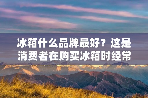 冰箱什么品牌最好？这是消费者在购买冰箱时经常遇到的问题。在市场上，有许多不同品牌的冰箱可供选择，每个品牌都声称自己的产品是最好的。然而，我们如何确定哪个品牌的冰箱真正是最好的呢？在这篇文章中，我们将详细探讨冰箱品牌的选择，并提供一些有助于消费者做出决策的信息。