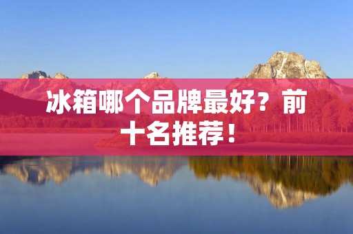 冰箱哪个品牌最好？前十名推荐！