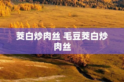 茭白炒肉丝 毛豆茭白炒肉丝