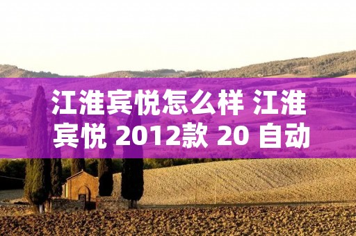 江淮宾悦怎么样 江淮 宾悦 2012款 20 自动 豪华型