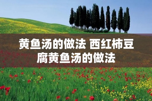 黄鱼汤的做法 西红柿豆腐黄鱼汤的做法