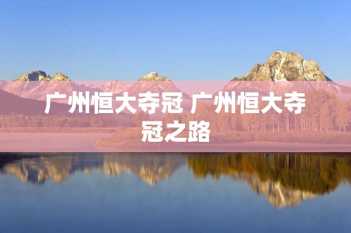 广州恒大夺冠 广州恒大夺冠之路