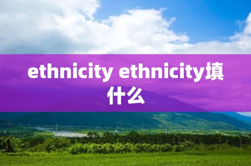 ethnicity ethnicity填什么