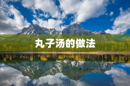 丸子汤的做法：细腻鲜香的家常美味