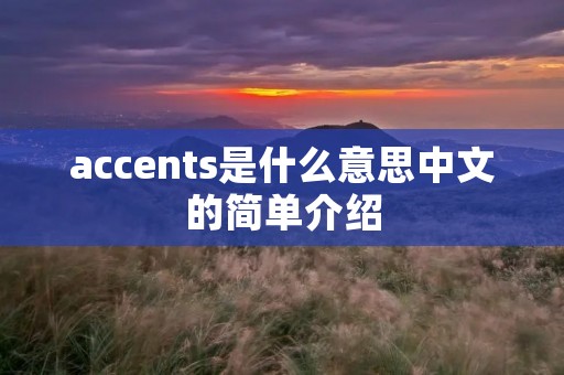 accents是什么意思中文的简单介绍