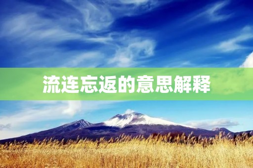 流连忘返的意思解释