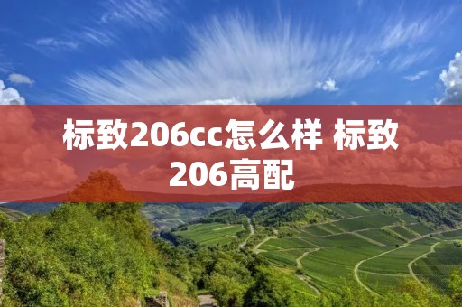 标致206cc怎么样 标致206高配