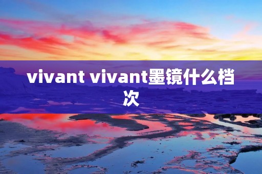 vivant vivant墨镜什么档次 vivant vivant墨镜什么档次